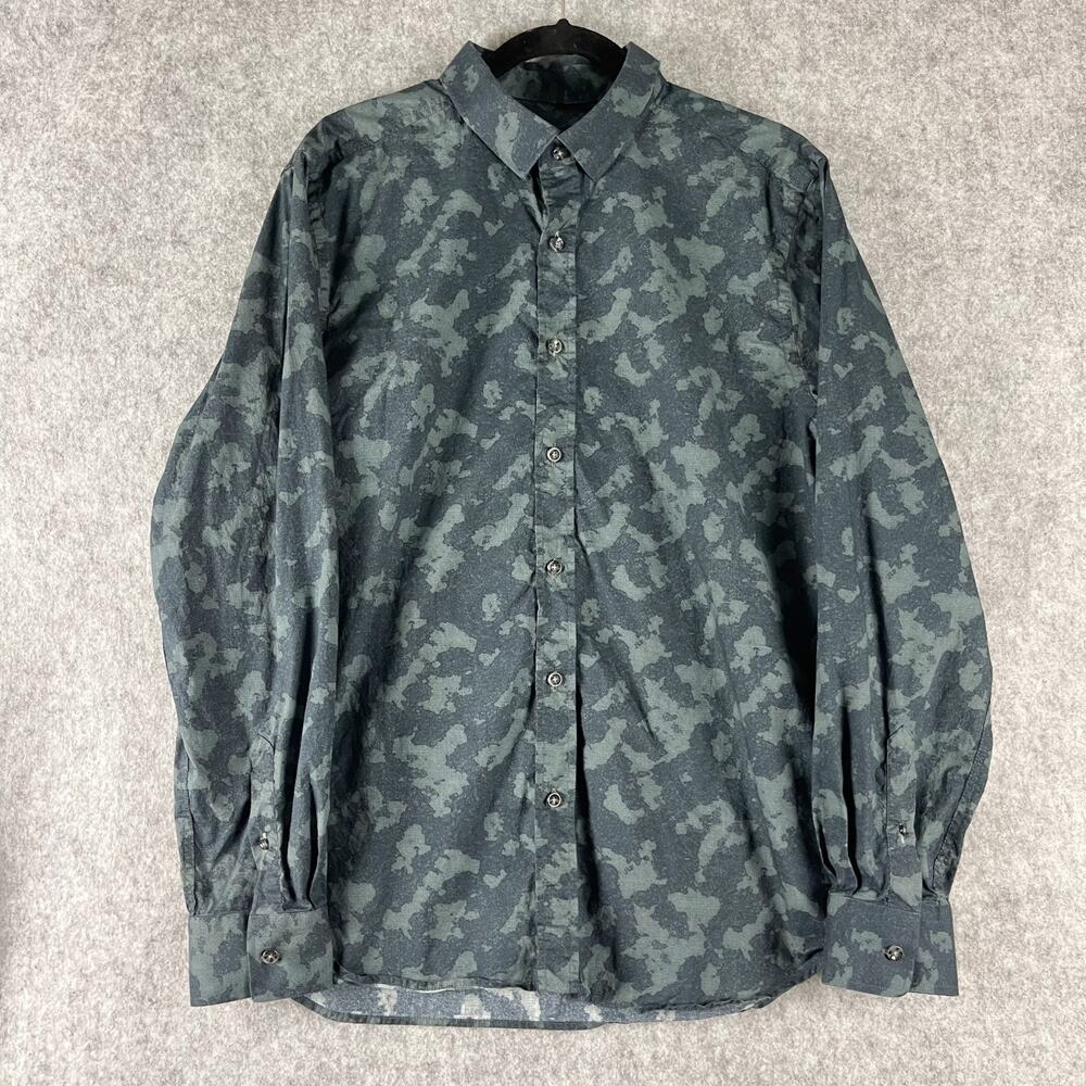 Robert Graham Shirt‎ Mens XL Blue Kasseri Camouflage Button Down Cotton